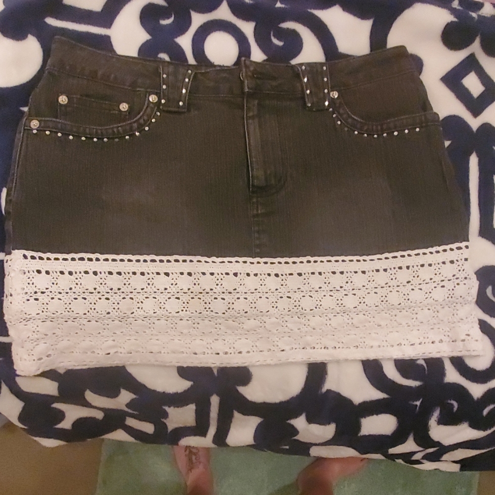 Jean mini skirt